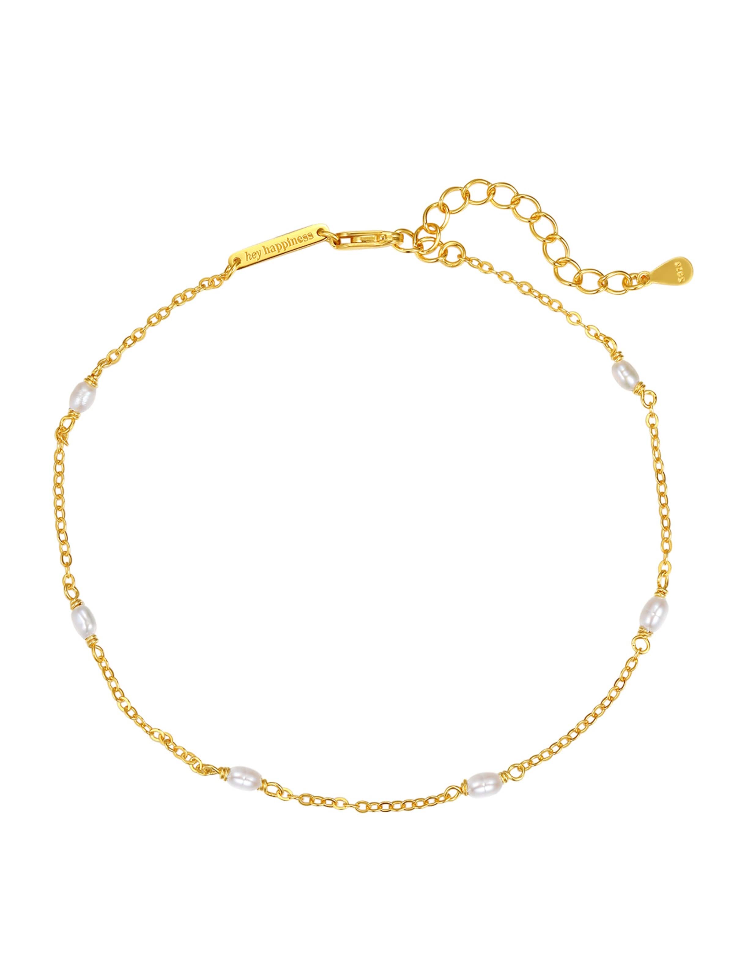 Hey Happiness Foot jewelry 'Pearl' in Gold: front