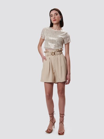 Influencer - Loosefit Pantalón de pinzas en beige