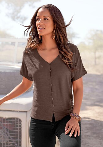 LASCANA Shirt in Brown: front