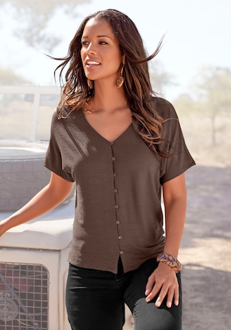 LASCANA Shirt in Bruin: voorkant