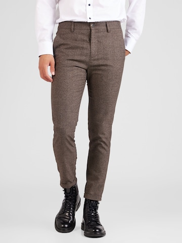 Lindbergh Slim fit Chino Pants in Brown: front