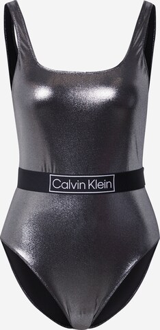 Calvin Klein Swimwear Bustier Badedrakt i sølv: forside