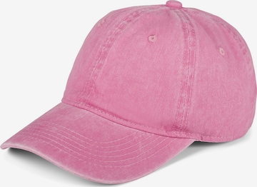 styleBREAKER Cap 'Vintage Cap in washed Optik' in Pink: Vorderseite