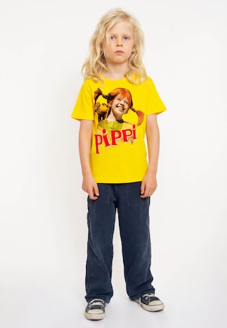 LOGOSHIRT Shirt 'Langstrumpf & Herr Nilsson' in Yellow