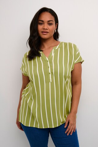 KAFFE CURVE Blouse 'Sida' in Green: front