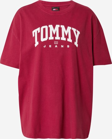 Tommy Jeans Oversized tričko 'VARSITY' – červená: přední strana