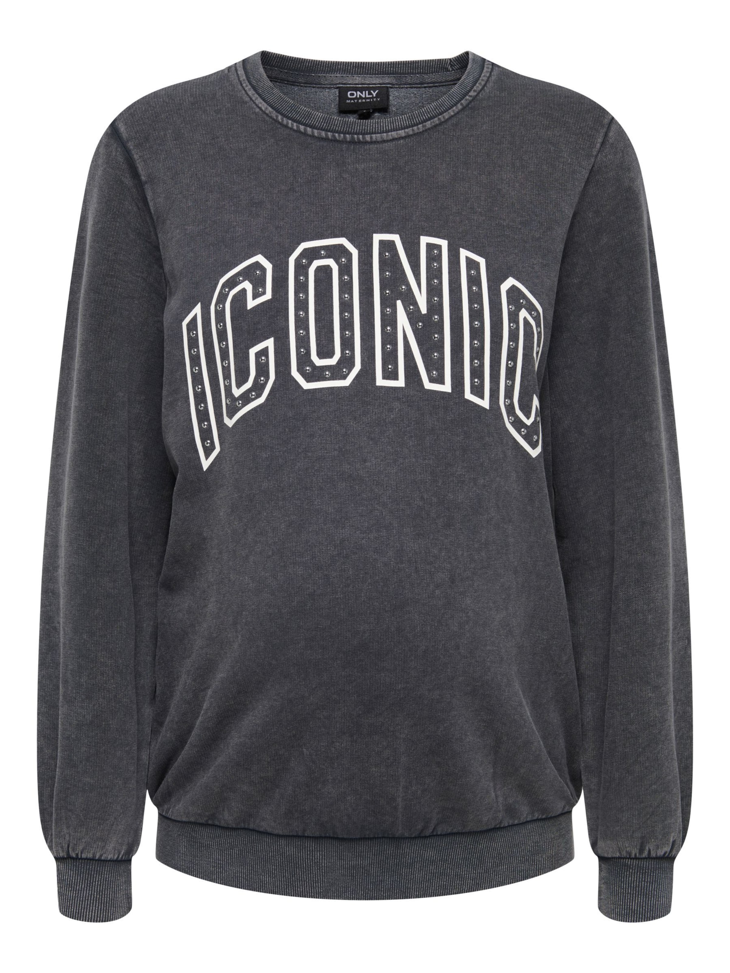 Only Maternity Sweatshirt 'OLMQUOTE' in Grijs: voorkant