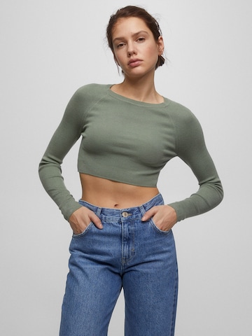 Pull&Bear Svetr – zelená: přední strana