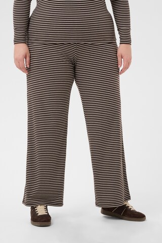 KAFFE CURVE - Loosefit Calças 'Smilla ' em castanho: frente