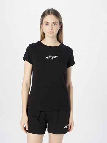 HUGO Red - Camiseta en negro: frente