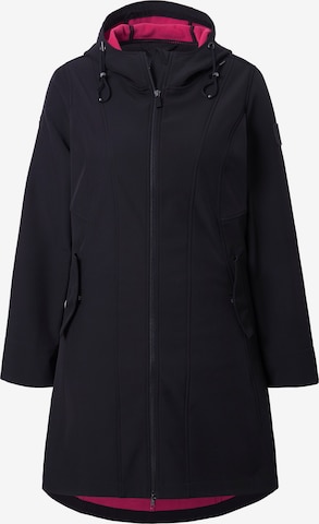 Ulla Popken Toiminnallinen pitkä takki 'Hyprar' värissä musta: etupuoli