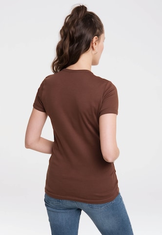 LOGOSHIRT Shirt 'Looney Tunes' in Brown