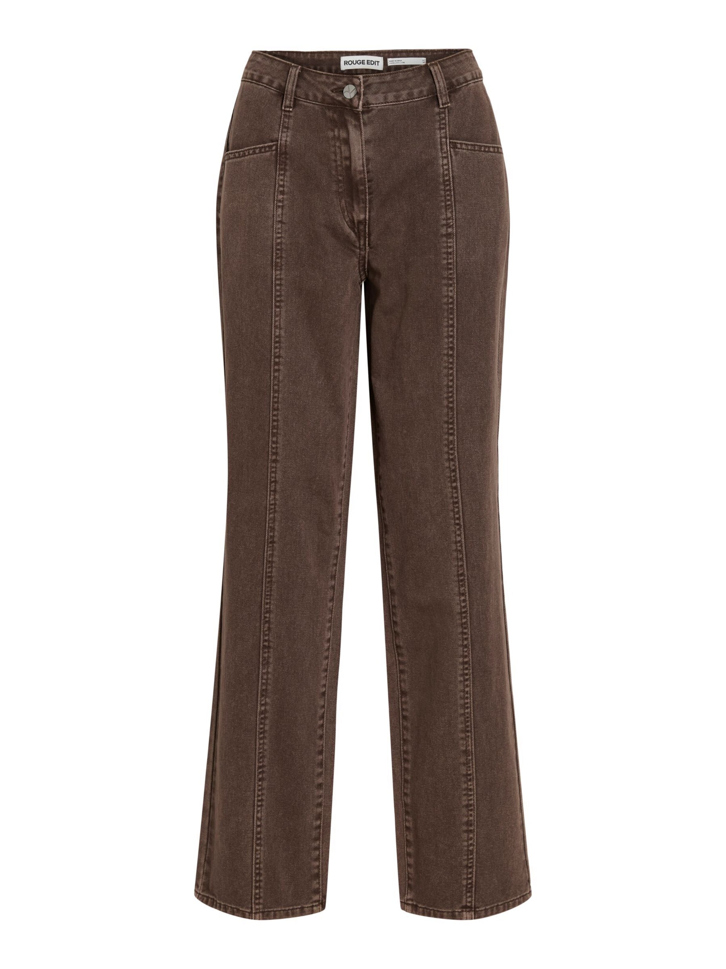 ROUGE EDIT Tapered Jeans i brun: forside