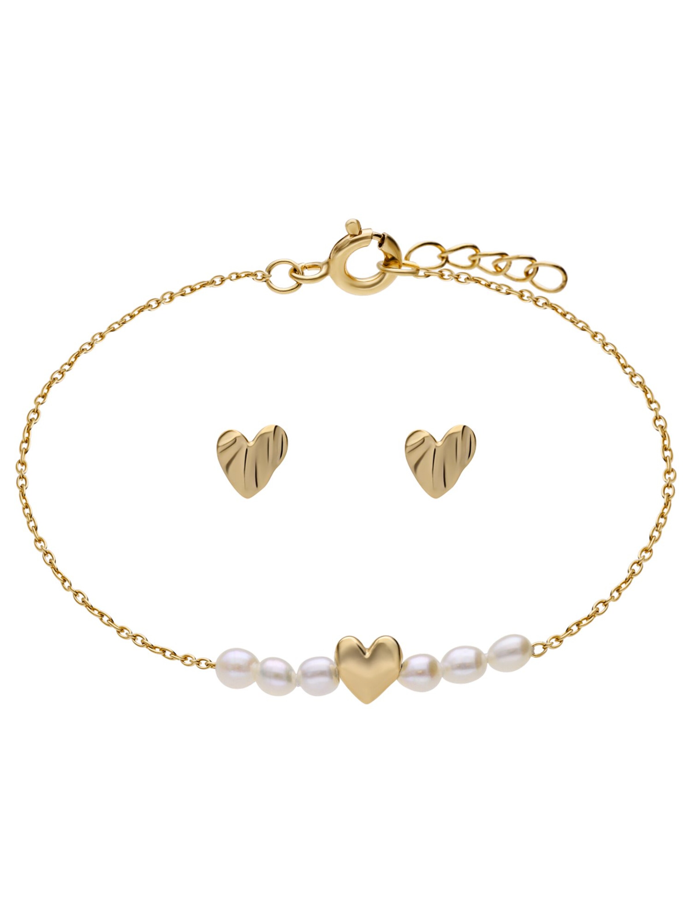 Lucardi Schmuckset 'Brautschmuck' in Gold: Vorderseite