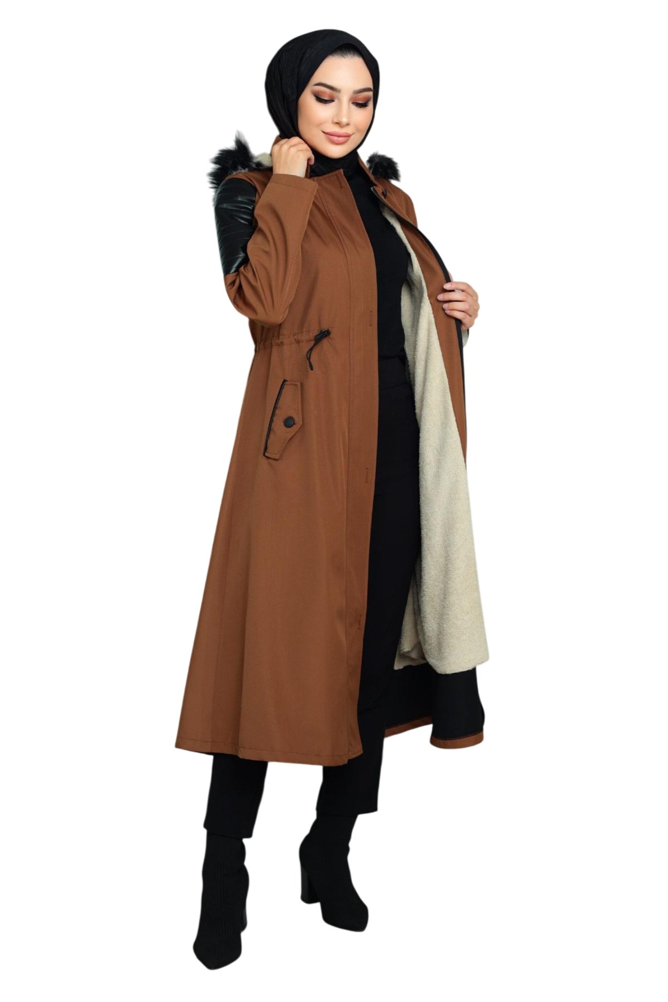 MODAMIHRAM Between-Seasons Coat in Brown