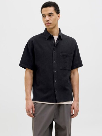 JACK & JONES Regular fit Button Up Shirt in Black: front