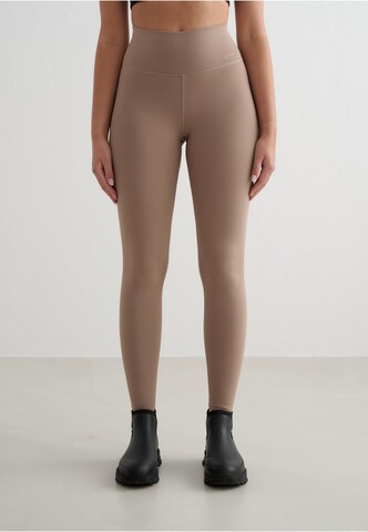 Skinny Leggings Aim'n en marron : devant