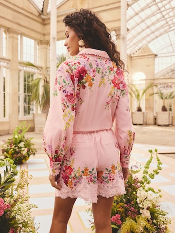 Chemisier love & roses en rose