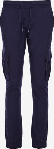 Threadbare Tapered Cargo Pants 'Prince' in Blue: front