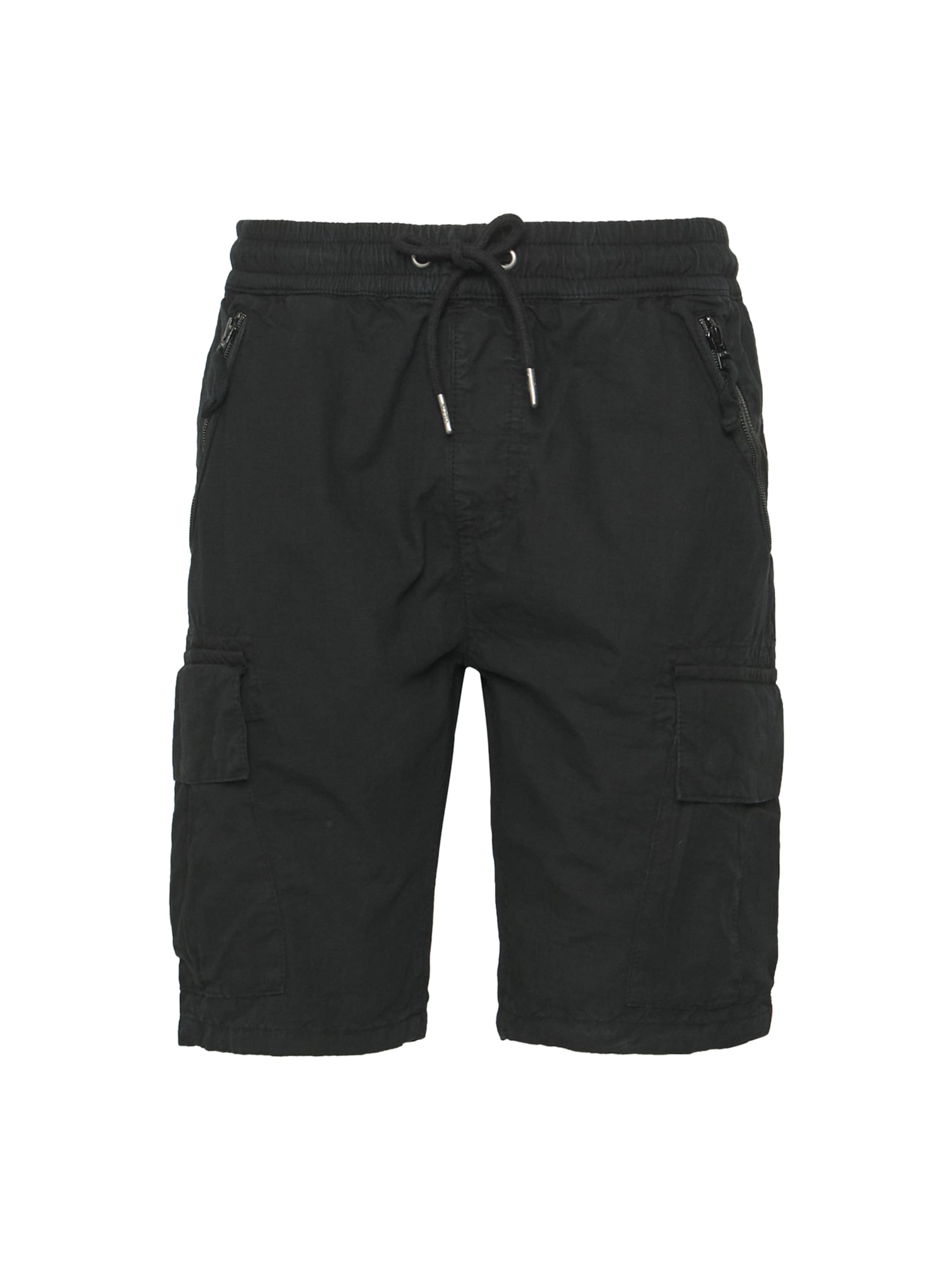 ALPHA INDUSTRIES Regular Карго панталон в черно: отпред