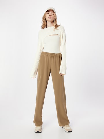 modström Wide Leg Housut 'Perry' värissä beige