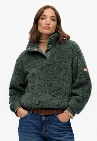 Superdry Fleece jas in Groen: voorkant