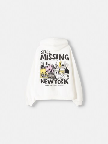 Sweat-shirt Bershka en blanc