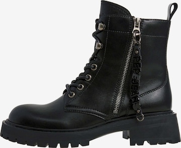 Pepe Jeans - Botines con cordones 'Stacy Player' en negro: frente