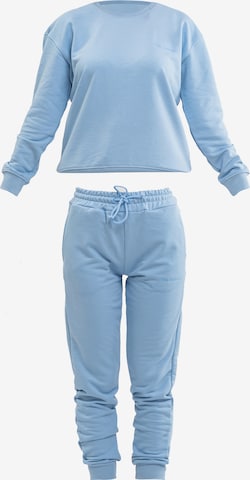 Tom Barron Freizeitanzug WOMEN OVERSIZE FIT SWEATSHIRT AND PANTS SETS in Blau: predná strana