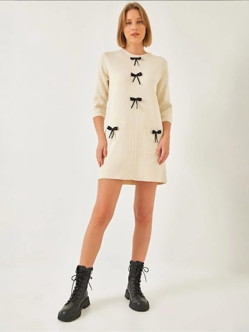 Bianco Lucci - Vestido de malha em bege