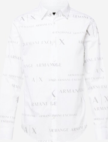 ARMANI EXCHANGE Button Up Shirt in White: front