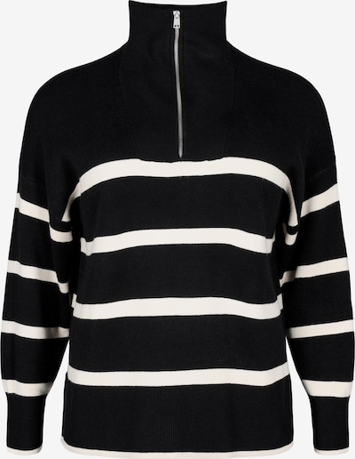 Zizzi Pullover 'ZOE' in schwarz / weiß, Produktansicht
