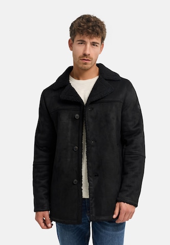 INDICODE JEANS Winterjas 'Crocky' in Zwart: voorkant