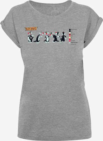 F4NT4STIC Shirt 'Looney Tunes Sylvester Colour Code' in Grijs: voorkant