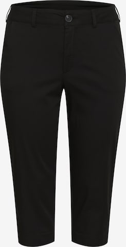 KAFFE CURVEregular Hlače 'Leana' - crna boja: prednji dio