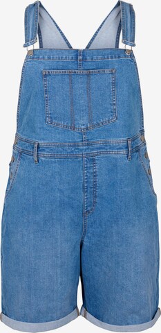 Zizzi Regular Tuinbroek jeans 'JEVLIA' in Blauw: voorkant