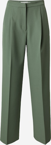 VILA Wide leg Pleated Pants in Green: front