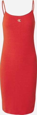 Calvin Klein Jeans - Vestido de malha em vermelho: frente