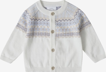 Stellou & Friends Knit Cardigan in White: front