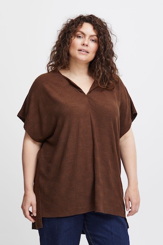 Fransa Curve Shirt 'Jonie' in Brown: front
