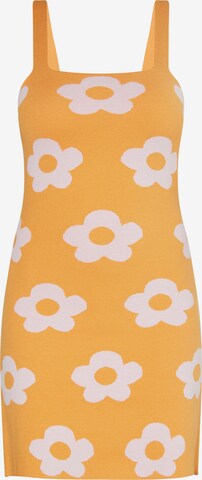 swirly - Vestido de punto en naranja: frente