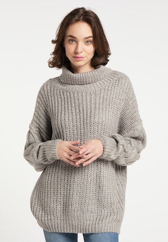 Pullover extra large di MYMO in beige: frontale