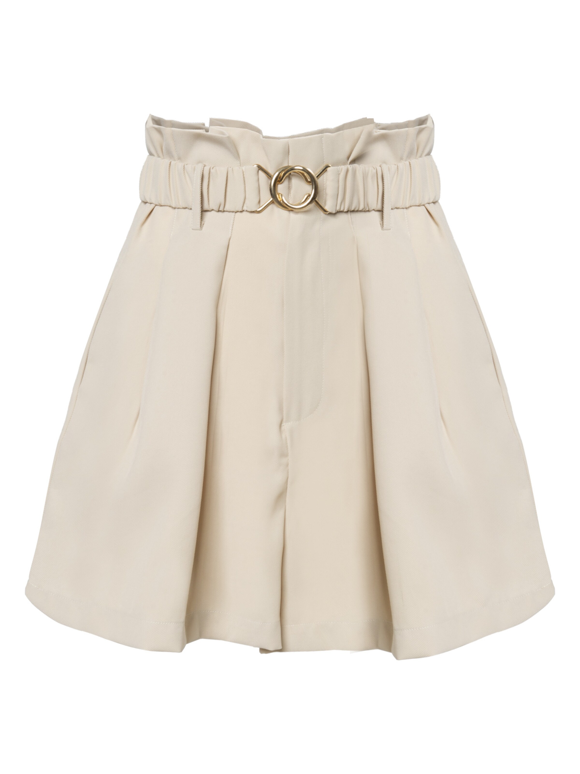 Influencer Loosefit Bukser med fals i beige: forside