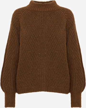 b.young Pullover 'Oksana' in Braun: Vorderseite
