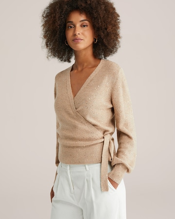 WE Fashion Пуловер в бежово: отпред