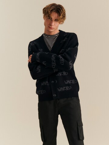 About You x Nils Kuesel Zip-Up Hoodie 'Fiete' in Black