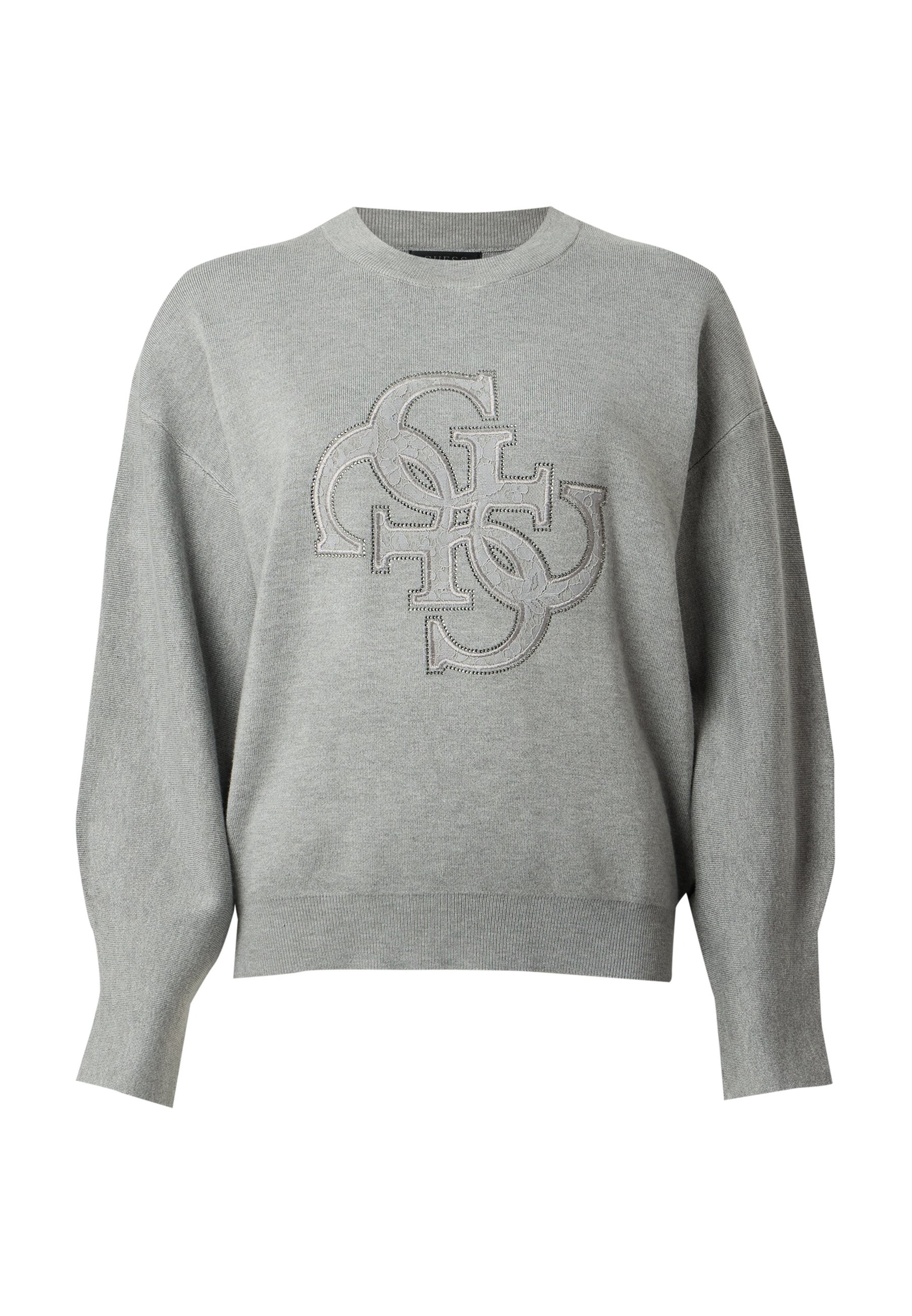 GUESS Pulover 'EVELYN' | siva barva: sprednja stran