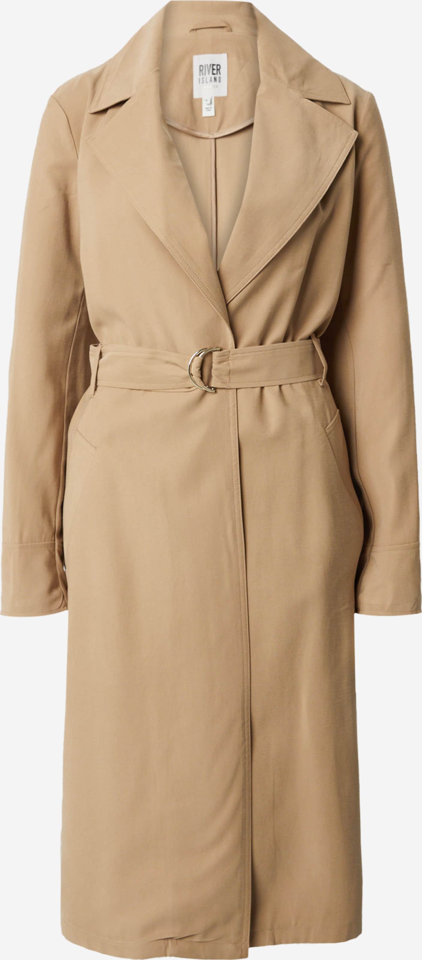 River island beige coat clearance