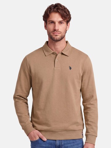 U.S. POLO ASSN. Sweatshirt in Beige: front