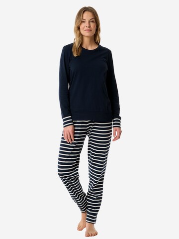 SCHIESSER Pajama 'Casual Essentials' in Blue: front